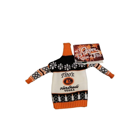 Titos Vodka Mini Ugly Christmas Sweater Cover Koozie - Picture 1 of 1